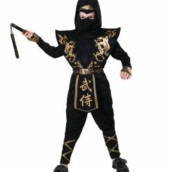 Bristol Deluxe Gold And Black Ninja Costume Child Halloween
