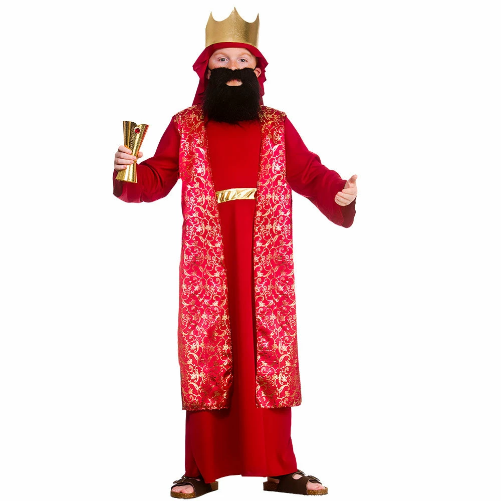 Wicked Deluxe Red Wise Man Balthazar Costume Boys 3 Wicked Deluxe Red Wise Man Balthazar Costume Boys