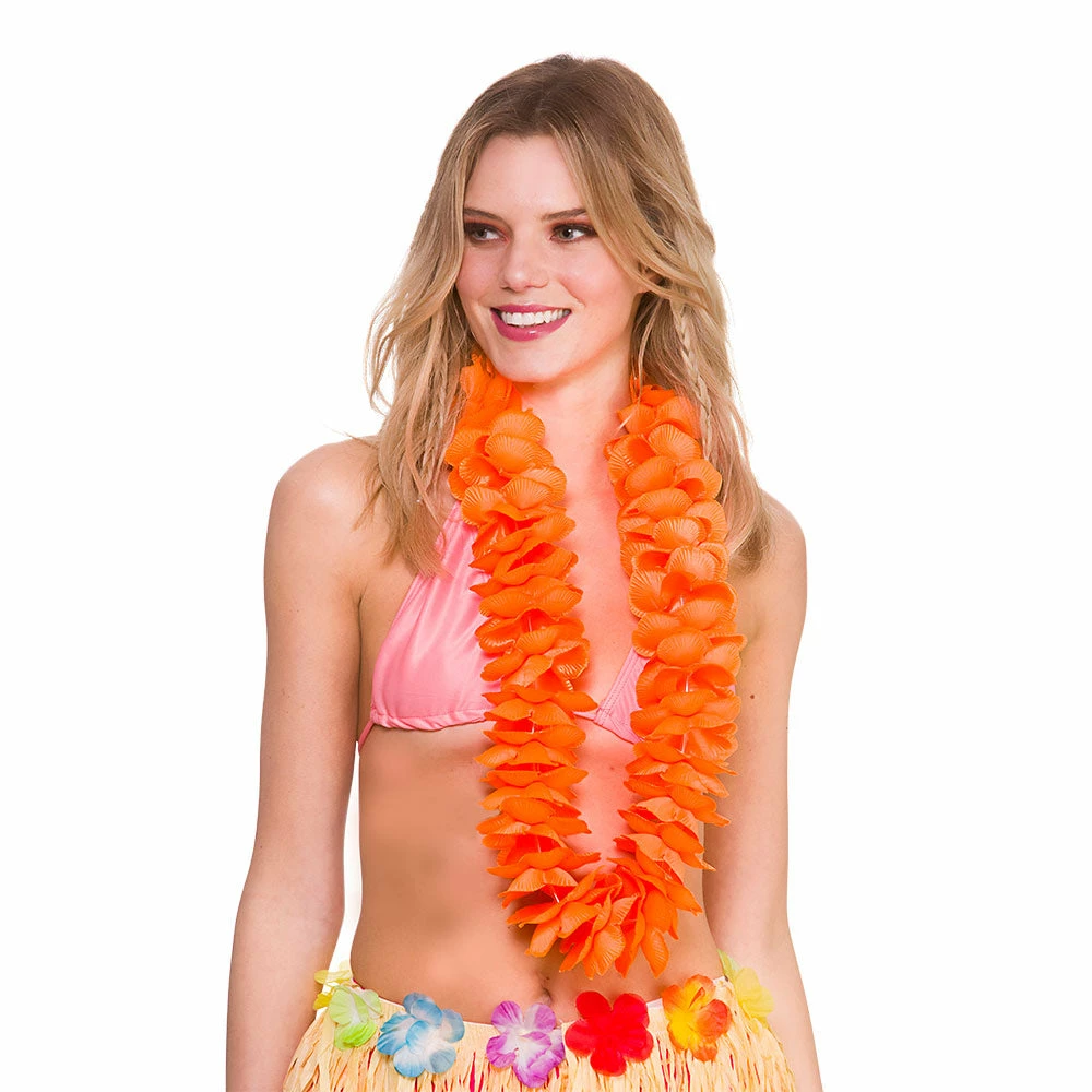 Wicked Deluxe Satin Lei Orange 3 Wicked Deluxe Satin Lei Orange
