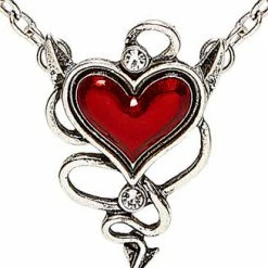 Widmann Devilish Red Heart Gem Necklace Halloween Accessories