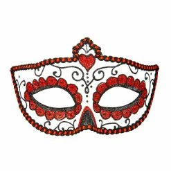 Widmann Dia De Los Muertos Eyemask Red And White Halloween Accessories 7 Widmann Dia De Los Muertos Eyemask Red And White Halloween Accessories