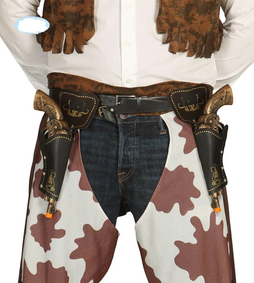 Fiestas Guirca Western Costumes Double Cowboy Guns & Holsters Set 3 Fiestas Guirca Western Costumes Double Cowboy Guns & Holsters Set