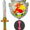 Widmann Medieval, Renaissance & Tudor Costumes Dragon Knight Shield And Sword Set Child's 2 Widmann Medieval, Renaissance & Tudor Costumes Dragon Knight Shield And Sword Set Child's