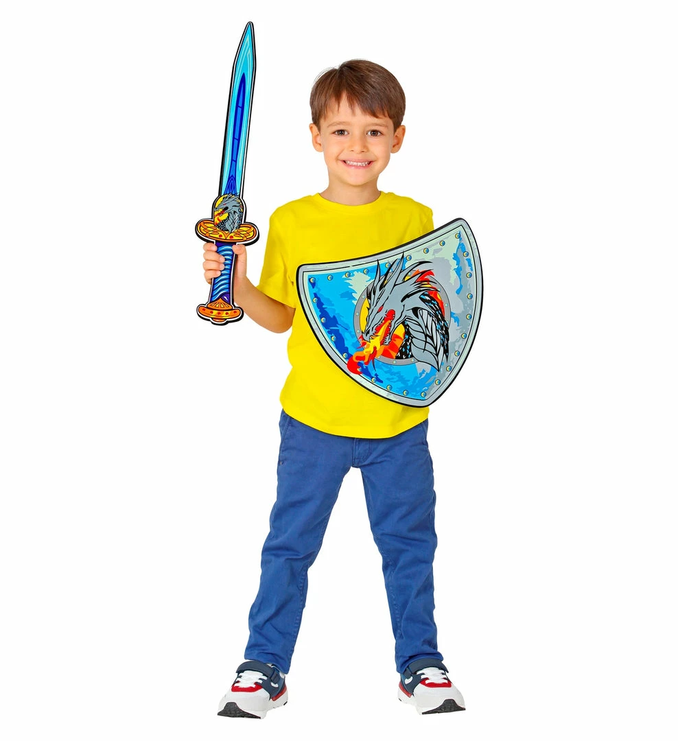 Widmann Medieval, Renaissance & Tudor Costumes Dragon Viking Sword And Shield Set Child's 4 Widmann Medieval, Renaissance & Tudor Costumes Dragon Viking Sword And Shield Set Child's