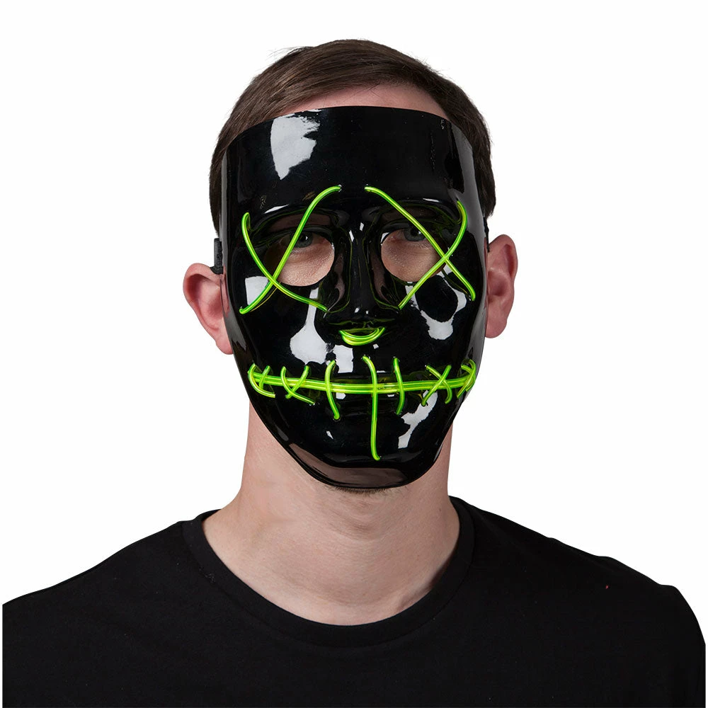 Wicked EL Light Up Mask Green 4 Wicked EL Light Up Mask Green