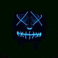 Wicked EL Light Up Mask Blue