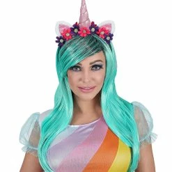 Widmann Animal Fantasy Unicorn Wig And Flower Headband