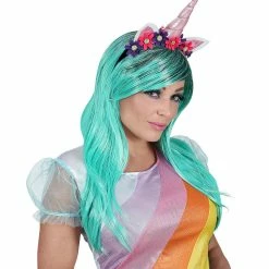 Widmann Animal Fantasy Unicorn Wig And Flower Headband 5 Widmann Animal Fantasy Unicorn Wig And Flower Headband