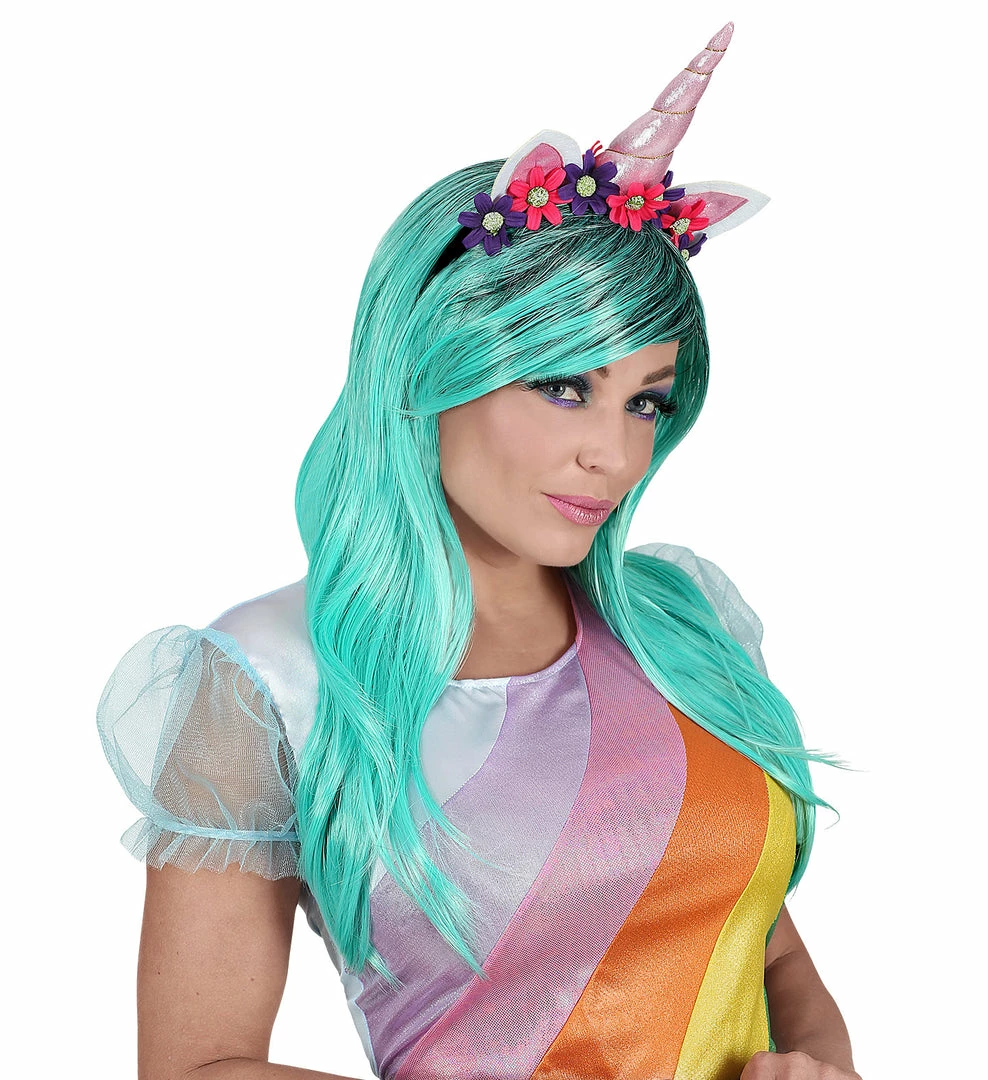Widmann Animal Fantasy Unicorn Wig And Flower Headband 4 Widmann Animal Fantasy Unicorn Wig And Flower Headband