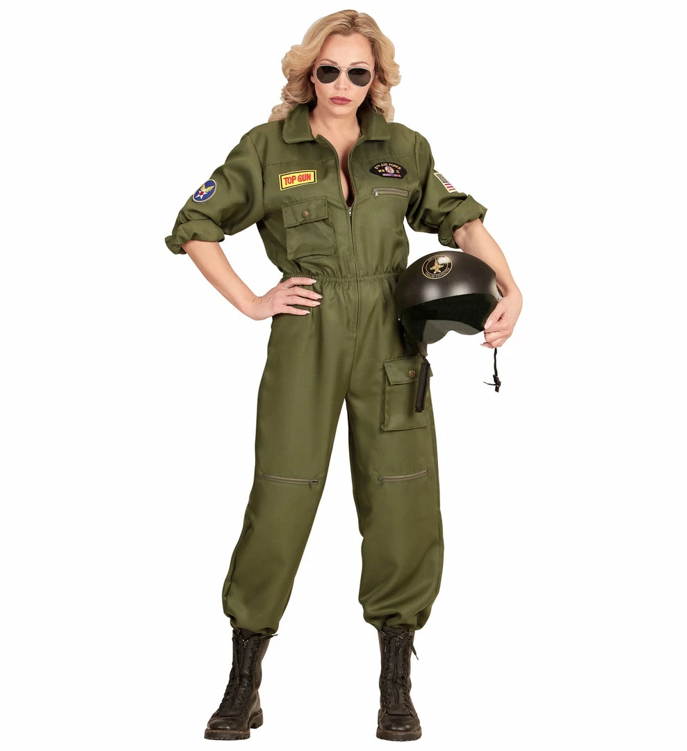 Widmann 1980's Fighter Jet Pilot Maverick Costume Ladies 3 Widmann 1980's Fighter Jet Pilot Maverick Costume Ladies