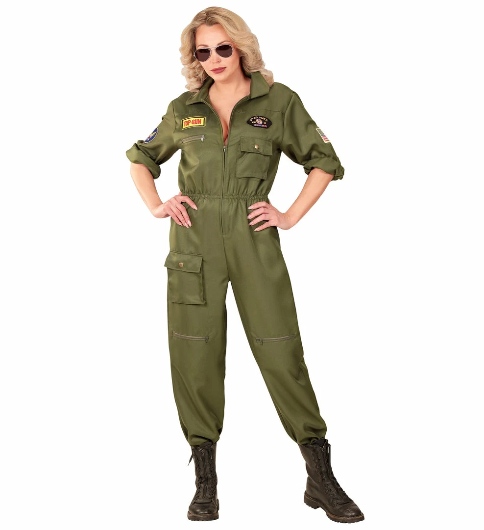 Widmann 1980's Fighter Jet Pilot Maverick Costume Ladies 4 Widmann 1980's Fighter Jet Pilot Maverick Costume Ladies