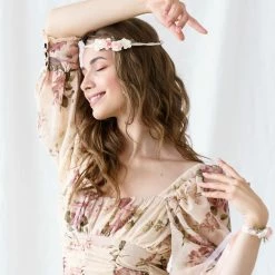 Partydecor Flower Wrist Corsage Light Peach Hen Party 7 Partydecor Flower Wrist Corsage Light Peach Hen Party