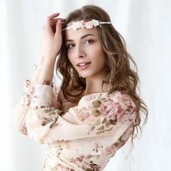 Partydecor Costume Accessories Flower Crown Light Peach 18cm