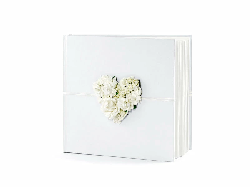 Partydecor Flower Heart Wedding Guest Book 3 Partydecor Flower Heart Wedding Guest Book
