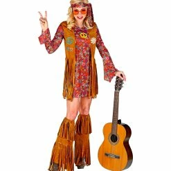 Widmann 1960's Flower Power Fringe Hippie Costume Ladies