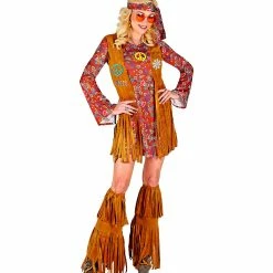 Widmann 1960's Flower Power Fringe Hippie Costume Ladies 7 Widmann 1960's Flower Power Fringe Hippie Costume Ladies