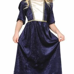 Fiestas Guirca Medieval, Renaissance & Tudor Costumes Girls Medieval Lady Costume Blue
