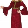 My Fancy Dress Girls Medieval Lady Costume Red