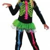 Bristol Neon Skeleton Costume Girls Halloween 1 Bristol Neon Skeleton Costume Girls Halloween