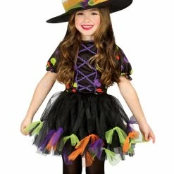My Fancy Dress Rainbow Witch Girls Costume Halloween