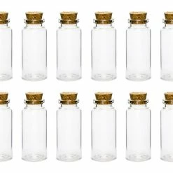 Partydecor Glass Favor Bottles With Cork Plug Pack Of 12 Party Supplies