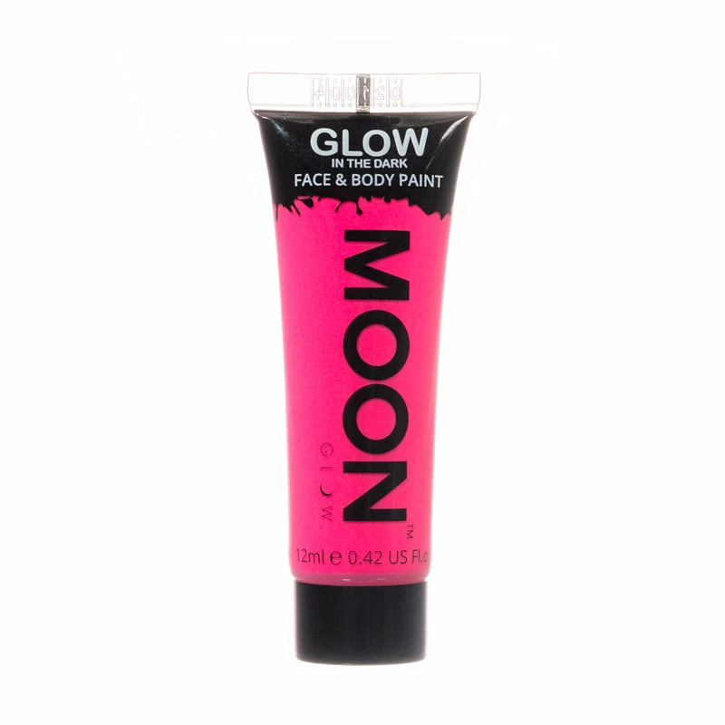 Moonglow Glow In The Dark 12ml UV Face Paint Pink Costume Accessories 3 Moonglow Glow In The Dark 12ml UV Face Paint Pink Costume Accessories