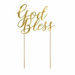 Partydecor God Bless Cake Topper Party Supplies