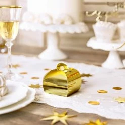 Partydecor Party Supplies Gold Favor Boxes Pack Of 10