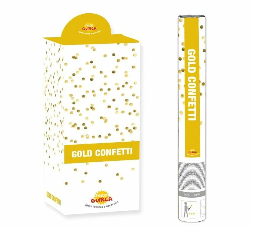 Fiestas Guirca Gold Confetti Cannon 40cm 3 Fiestas Guirca Gold Confetti Cannon 40cm