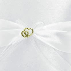 Partydecor Gold Hearts Ring Bearer Pillow