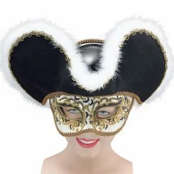 Bristol Gold Highwayman Masquerade Mask Costume Accessories