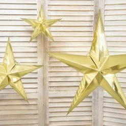 Partydecor Paper Star Gold Hanging Decoration