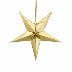Partydecor Paper Star Gold Hanging Decoration