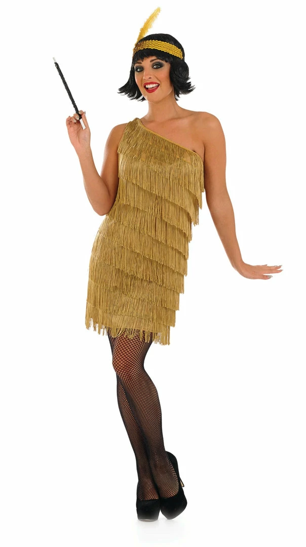 Funshack Gold Flapper Dress Costume 1920's 3 Funshack Gold Flapper Dress Costume 1920's