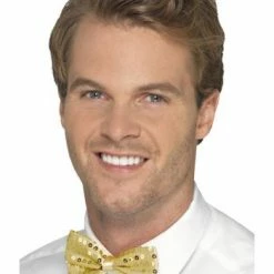 Smiffy's Gold Sequin Bow Tie Costume Accessories