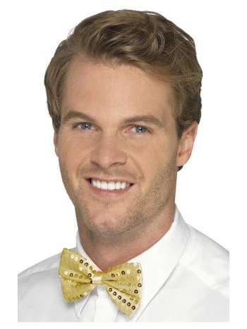 Smiffy's Gold Sequin Bow Tie Costume Accessories 3 Smiffy's Gold Sequin Bow Tie Costume Accessories