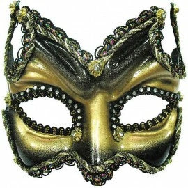 My Fancy Dress Gold And Black Venetian Diavolo Devil Mask Costume Accessories 3 My Fancy Dress Gold And Black Venetian Diavolo Devil Mask Costume Accessories