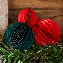 Talking Tables Christmas Gift And Decoration Ideas Green Glitter Honeycomb Decoration 30cm