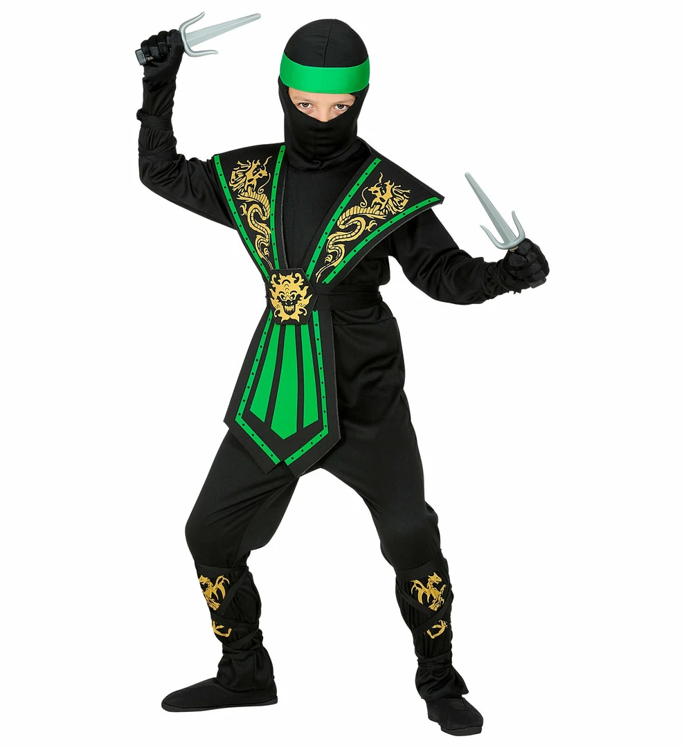 Widmann Kid's Halloween Green Kombat Ninja Costume Kids 3 Widmann Kid's Halloween Green Kombat Ninja Costume Kids