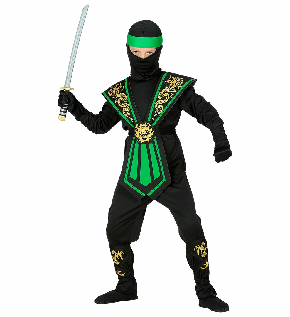 Widmann Kid's Halloween Green Kombat Ninja Costume Kids 5 Widmann Kid's Halloween Green Kombat Ninja Costume Kids