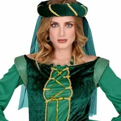 Widmann Green Medieval Headdress With Veil Medieval, Renaissance & Tudor Costumes