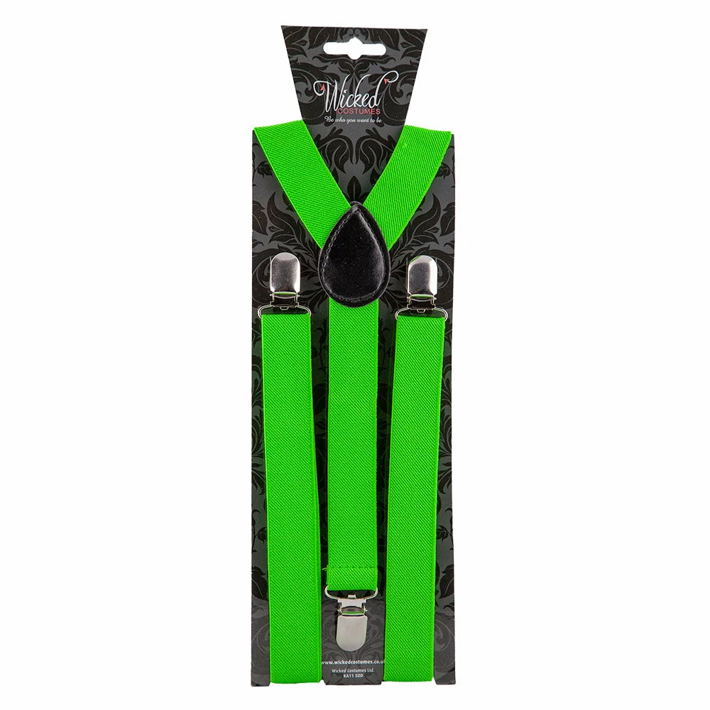 Wicked Green Trouser Braces 1980's 3 Wicked Green Trouser Braces 1980's