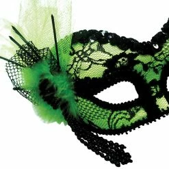 Bristol Costume Accessories Green And Black Lace Masquerade Mask