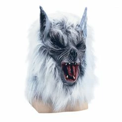 Bristol Grey Killer Wolf Mask With Fur
