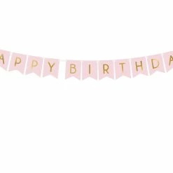 Partydecor Happy Birthday Banner Light Pink