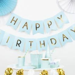 Partydecor Party Supplies Happy Birthday Banner Blue
