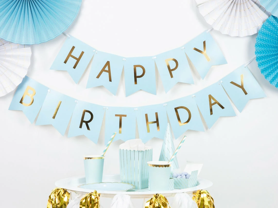Partydecor Party Supplies Happy Birthday Banner Blue 4 Partydecor Party Supplies Happy Birthday Banner Blue