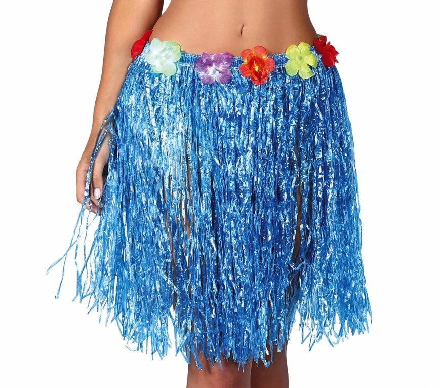 Fiestas Guirca Hawaiian Grass Skirt Flower Waist Blue Hawaiian Costumes 3 Fiestas Guirca Hawaiian Grass Skirt Flower Waist Blue Hawaiian Costumes