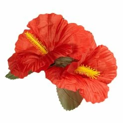 Wicked Hawaiian Hibiscus Flower Hair Clip Red 5 Wicked Hawaiian Hibiscus Flower Hair Clip Red