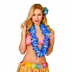Wicked Hawaiian Deluxe Lei With Beads Blue